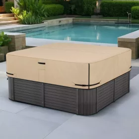  Jacuzzi takaró 2413x2413x508 mm időjárásálló vízálló védőhuzat szakadásálló kültéri pezsgőfürdőhöz, barna