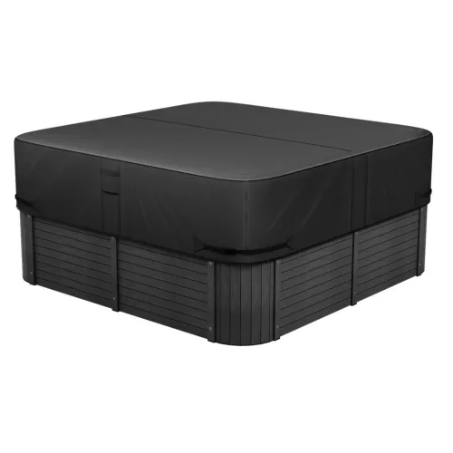 Jacuzzi tető 2285x2285x508 mm vízálló, időjárásálló pezsgőfürdő takaró, 600D Oxford anyag, fekete