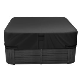   Jacuzzi takaró 2030x2030x508 mm időjárásálló és vízálló védőhuzat szakadásálló kültéri pezsgőfürdőhöz, fekete