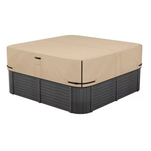 Jacuzzi takaró 2160x2160x508 mm időjárásálló vízálló védőhuzat, szakadásálló kültéri pezsgőfürdőhöz, barna