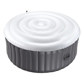   Felfújható jacuzzi tető 164,5 cm kerek takaró, hőszigetelt pezsgőfürdő tető, időjárásálló és vízálló fehér