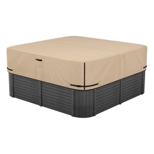 Jacuzzi takaró 2285x2285x508 mm időjárásálló és vízálló védőhuzat, szakadásálló, kültéri pezsgőfürdőhöz, barna