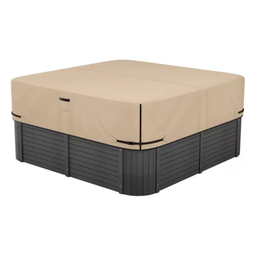 Jacuzzi takaró 2285x2285x508 mm időjárásálló és vízálló védőhuzat, szakadásálló, kültéri pezsgőfürdőhöz, barna