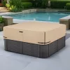 Jacuzzi takaró 2285x2285x508 mm időjárásálló és vízálló védőhuzat, szakadásálló, kültéri pezsgőfürdőhöz, barna