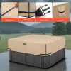 Jacuzzi takaró 2285x2285x508 mm időjárásálló és vízálló védőhuzat, szakadásálló, kültéri pezsgőfürdőhöz, barna