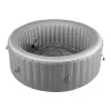 Felfújható jakuzzi 4-6 személy részére 208x66 cm kerek, hordozható otthoni jakuzzi 130 masszázsfúvókával, LED világítással