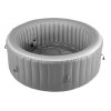 Felfújható jacuzzi 2-4 fő részére 180x66 cm, kerek hordozható 110 fúvókával, szűrővel PVC kültéri jakuzzi, szürke