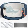 Felfújható jacuzzi 2-4 fő részére 180x66 cm, kerek hordozható 110 fúvókával, szűrővel PVC kültéri jakuzzi, szürke