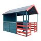 XL Playhouse with veranda wooden children's house garden house for children blue-red 146x195x156 cm