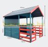 XL Playhouse with veranda wooden children's house garden house for children blue-red 146x195x156 cm