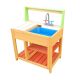 Outdoor toy kitchen for children, made of wood