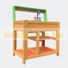 Outdoor toy kitchen for children, made of wood
