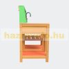 Outdoor toy kitchen for children, made of wood