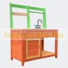 Children's outdoor kitchen made of wood, kitchen with outdoor sink