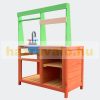 Children's outdoor kitchen made of wood, kitchen with outdoor sink