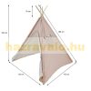 Play tent indian tent for children beige 115x115x160 cm