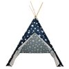 Play tent Indian tent for children stars blue-white 115x115x160 cm