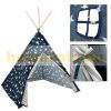 Play tent Indian tent for children stars blue-white 115x115x160 cm