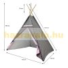 Play tent Native American tent for children star gray-pink 115x115x160 cm