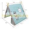 Play tent Indian tent for children turquoise and gray-white striped 117x108x105 cm