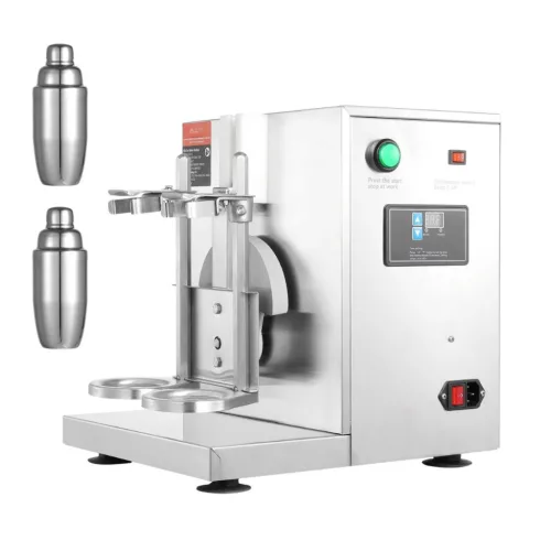 Professzionális kétpoharas elektromos proteinshake- és tejturmix-készítő 120W teljesítmény, rozsdamentes acél kivitel