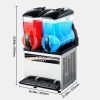 2×15 literes professzionális jégkása készítő gép smoothie, koktél és jeges italokhoz