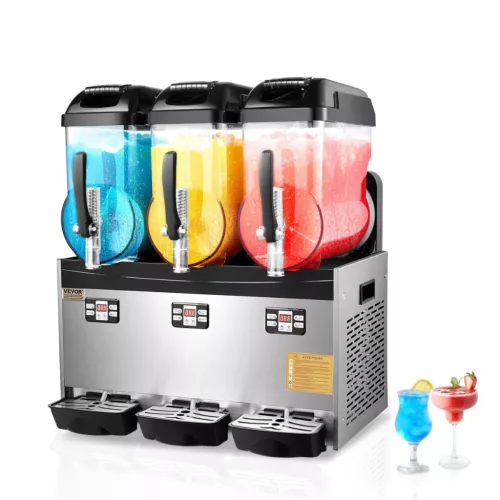 Professzionális 3 tartályos jégkása készítő gép 3x12 liter kapacitás, rozsdamentes acél, digitális vezérlés