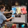 Professzionális 3 tartályos jégkása készítő gép 3x12 liter kapacitás, rozsdamentes acél kivitel, digitális vezérléssel
