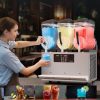 Professzionális 3 tartályos jégkása készítő gép 3x12 liter kapacitás, rozsdamentes acél kivitel, digitális vezérléssel