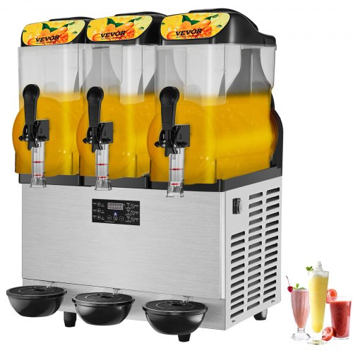 Kereskedelmi slushy gép, 36 L egytálas, 75 csésze margarita készítő, 1100 W rozsdamentes acél margarita smoothie, fagyasztott ital készítő, slushie gép partikra, kávézókba, éttermekbe, bárokba, stb.