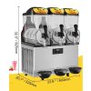 Professzionális háromtartályos jégkása készítő gép 3x12 liter 1100W teljesítménnyel, rozsdamentes acél kivitelben