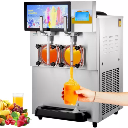 Professzionális, dupla tartályos jégkása készítő gép 2x8 liter 1800W teljesítménnyel, rozsdamentes acél kivitelben