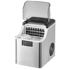   Asztali jégkészítő 20,4 kg/nap jégkockakészítő gép automata öntisztítással, kanállal, kosárral 