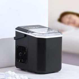   Asztali jégkészítő 11,8 kg/nap fekete jégkockakészítő gép automata öntisztítás, tartozékokkal