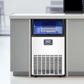   Ipari jégkockakészítő gép LED kijelzővel 45,36 kg/nap kapacitás beépíthető jégkészítő gép