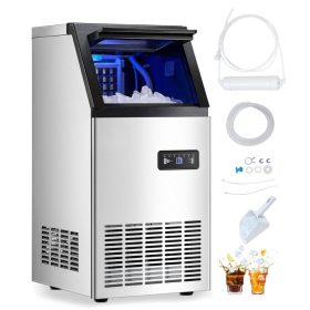   Szabadon álló jégkockakészítő 49,9 kg/nap LED kijelző ipari jégkészítő