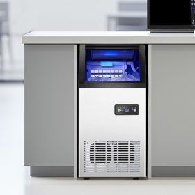   Szabadon álló jégkockakészítő 49,9 kg/nap LED kijelző ipari jégkészítő