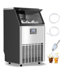   Szabadon álló jégkockakészítő gép LED kijelzővel 63,5 kg/nap kapacitás ipari jégkészítő 