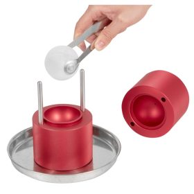   Jégkocka prés 60 mm jéggolyó formázó készlet jégfogóval és csepegtető tálcával Piros