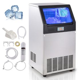   Ipari jégkockakészítő gép 45 kg/nap, 15 kg tárolókapacitás szabadon álló jégkészítő 