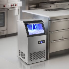   Ipari jégkockakészítő gép 38 kg/nap, 12,5 kg tárolókapacitás szabadon álló jégkészítő