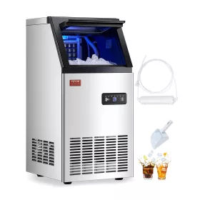  kereskedelmi jéggép (45,36 kg/nap) kereskedelmi jégkészítő 12,7 kg tárolókapacitással, 36 jégkocka 15 perc alatt, LED digitális kijelzővel, szabadon álló, öntisztító, bárok és éttermek számára