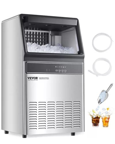 kereskedelmi jéggép (49,9 kg/nap) Jégkészítő 14,97 kg tárolókapacitással, 50 jégkocka 15 perc alatt, LED digitális kijelző, szabadon álló, öntisztító, bárokba, irodákba, éttermekbe