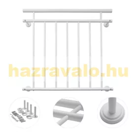   Franciaerkély korlát fehér porszórt acél korlát 128x90 cm 