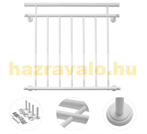 French balcony railing white powder-coated steel railing 128x90 cm 