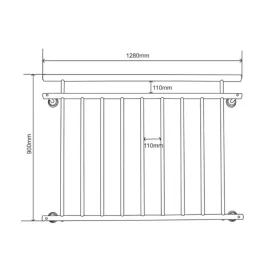   Franciaerkély korlát fehér porszórt acél korlát 128x90 cm 