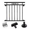 French balcony railing black powder-coated steel railing 128x90 cm 