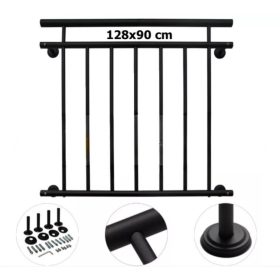 Erkélykorlát  franciaerkély  acél 128x90 cm inox