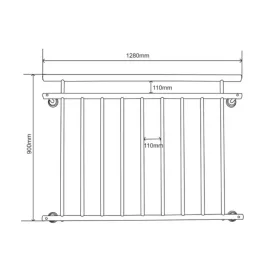  Franciaerkély korlát fekete porszórt acél ablakkorlát 128x90 cm 