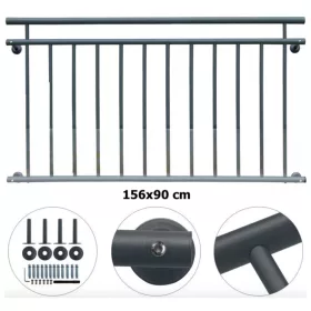   Franciaerkély korlát antracit porszórt acél korlát 156x90 cm